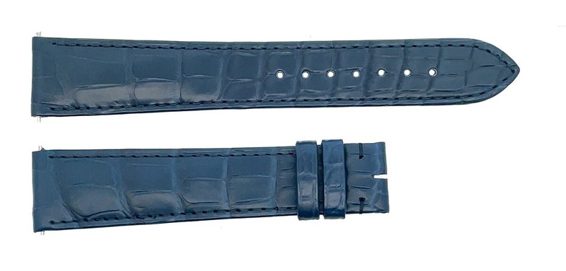 Cartier 19mm x 17mm Navy Blue Alligator Leather Watch Band KD8TBAEG gallery
