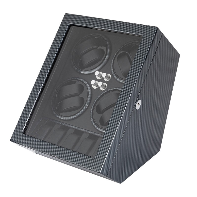 Watches Display Storage Case Automatic Rotation Watch Winder Box+LED Light NEW gallery