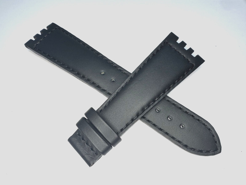MIDO Genuine Leather Matte Black 23 mm x 18 mm Long Watch Band Strap No Buckle
