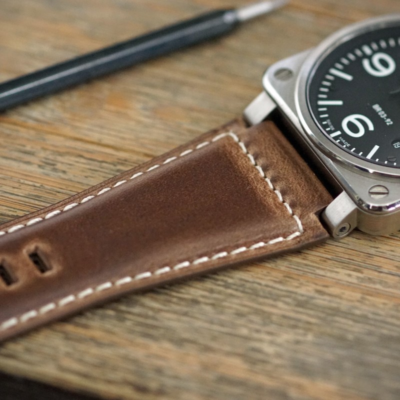 B & R Bands Bell & Ross Natural Horween CXL Leather Watch Strap Band BR01 BR03 gallery