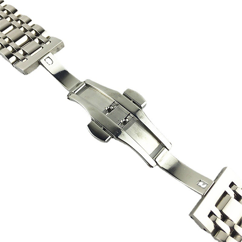 High End 7 Bead Stainless Steel Solid Watch Band Strap 14mm-26mm Butterfly Clasp gallery