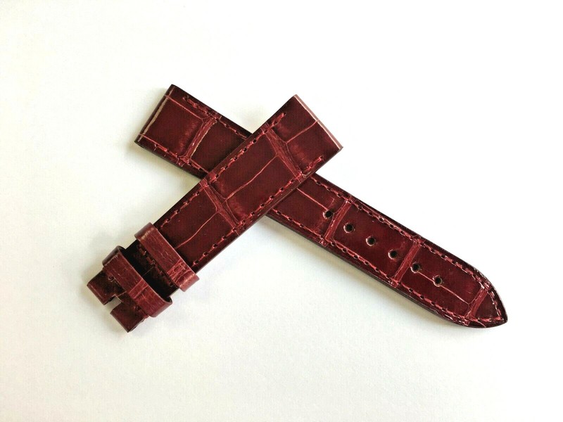 Genuine Chopard 18mm x 16mm Burgundy Shiny Alligator Watch Band Strap