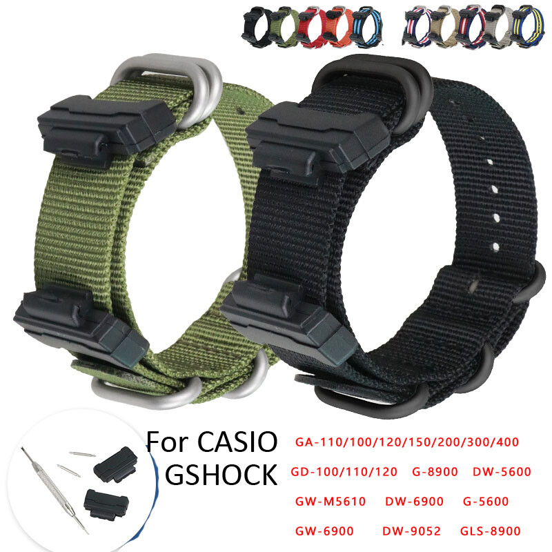 Nylon Strap for G-SHOCK GA GD-100 GW DW GLS 5600 Wristwatch Band Connectors Tool