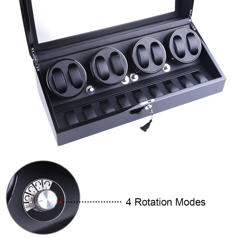 Automatic 8+9 Watches 4 Watch Winder Display Storage Box With Super Quiet Motors gallery