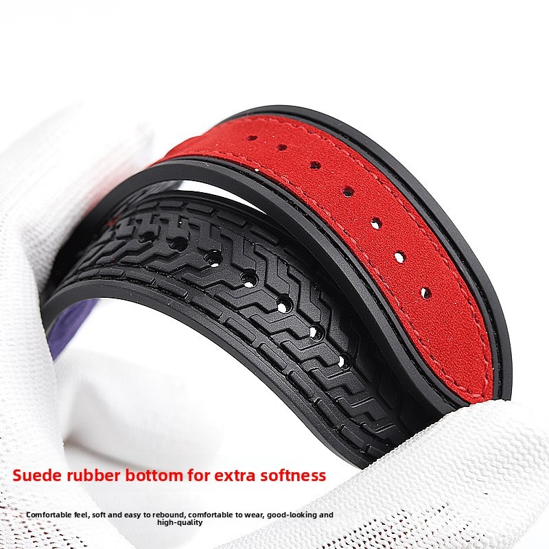 Matte Suede Genuine Leather Silicone Base Watch Strap for Roger Dubuis EXCALIBUR gallery