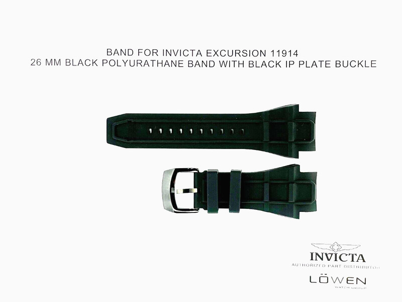 Authentic Invicta Excursion 11914 BLACK Polyurethane 26mm Watch Band