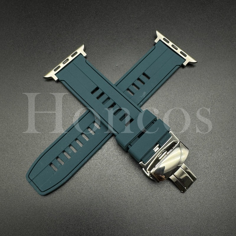 38 40 41 42 44 45 46 49 MM Green Rubber Band For Apple Watch Series 10 9 8 7 6 5