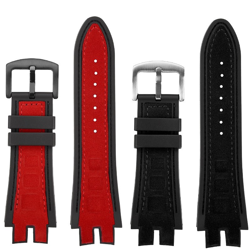 Matte Suede Genuine Leather Silicone Base Watch Strap for Roger Dubuis EXCALIBUR gallery