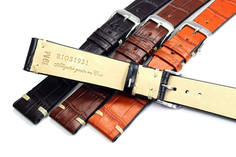 Rios1931 Hollywood Made Germany Leather Retro Look Style Strap 18 19 20 22mm gallery
