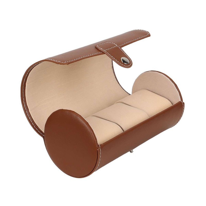 Watch Roll Display Box Leather Travel Case Wrist Watches 3-Slot Storage Pouch gallery