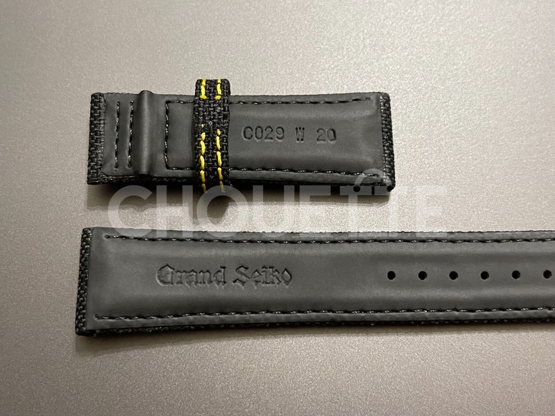 OEM Grand Seiko SBGV243, 9F82-0AL0 20mm Black Nylon Band with GS Band Steel Loop gallery