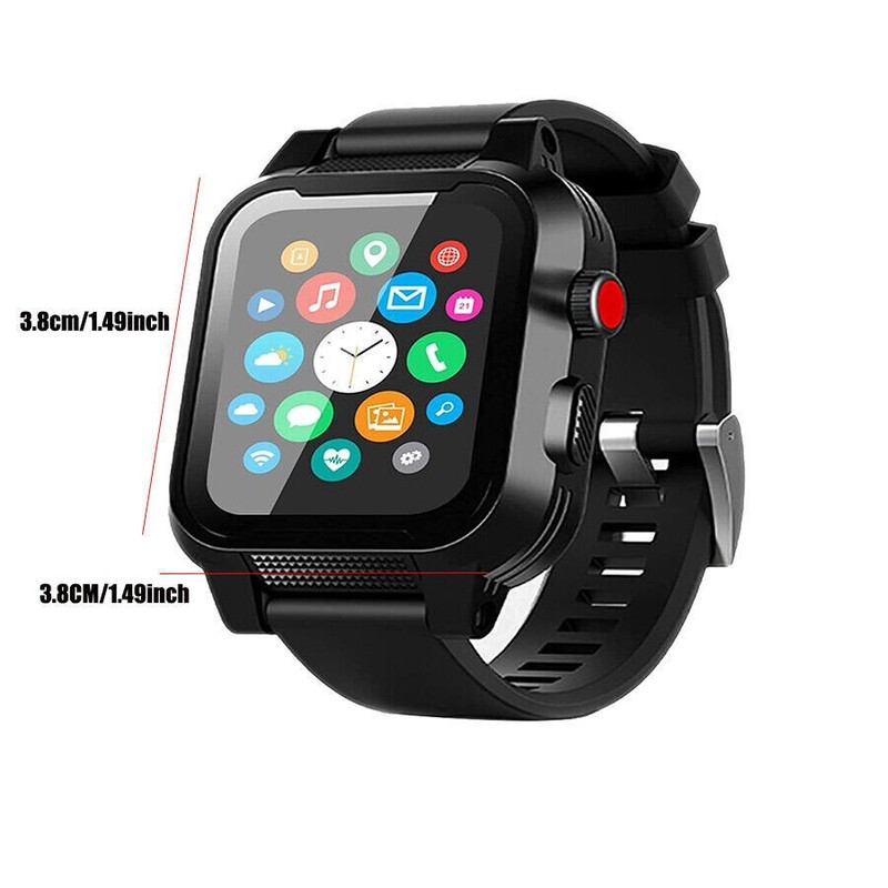 Waterproof Case With Band For Apple Watch 38/40/41/42/44/45mm &Rugged Strap IP68