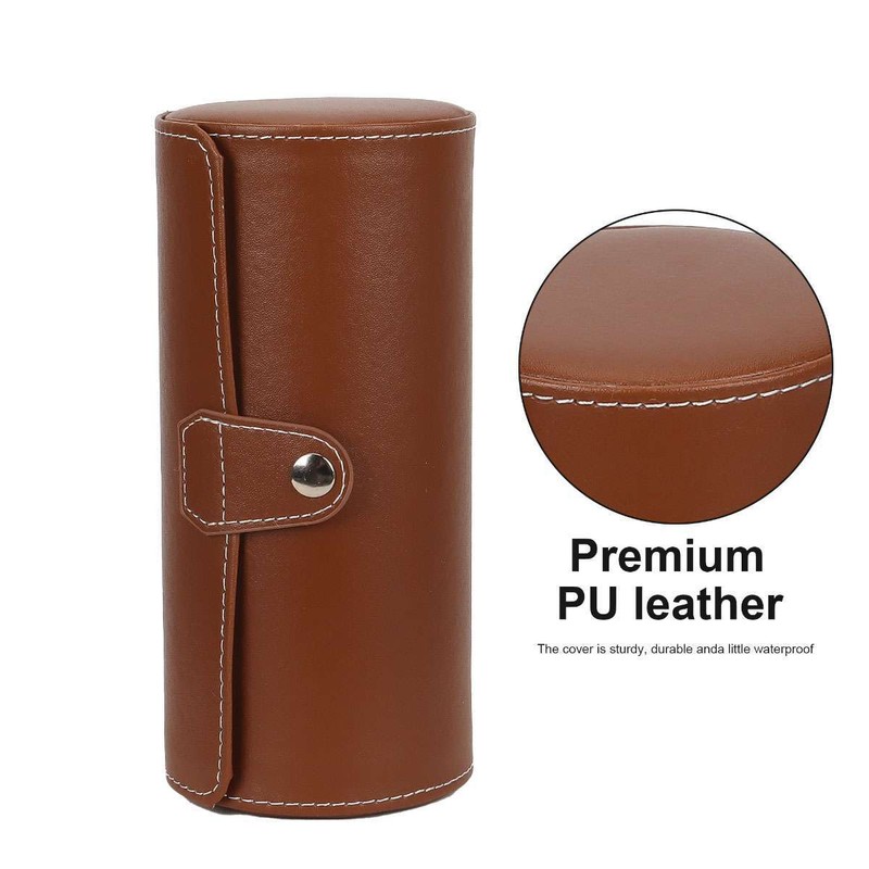 Watch Roll Display Box Leather Travel Case Wrist Watches 3-Slot Storage Pouch gallery