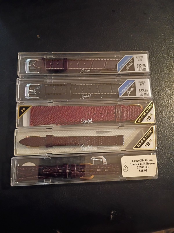 Speidel 14mm 20mm Gator Lizard & Crocodile Leather Watch Band Lot Of 5 Read Dis