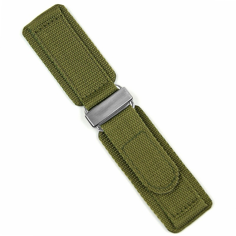 B & R Bands Drab Olive Nylon Hook N’ Loop Watch Strap Band 20mm 22mm 24mm