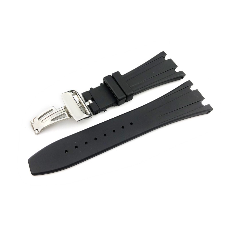 28mm Black Rubber Silicone Strap fit Audemars Piguet Royal Oak Offshore CLASP