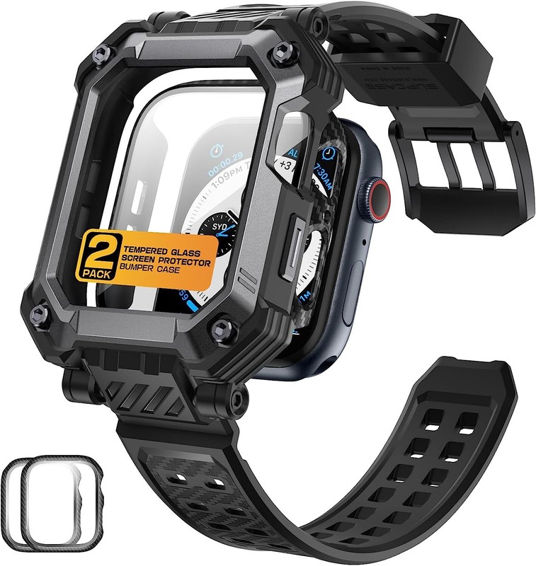 SUPCASE with Screen Case Wristwatch Bands For Apple Watch 8/7/6/5/4/SE [45/44mm]