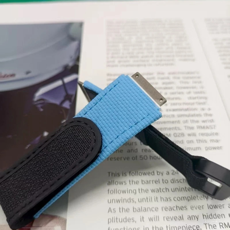 Baby Blue Hybrid Watch Strap Size Small Replacement For Richard Mille RM67 02