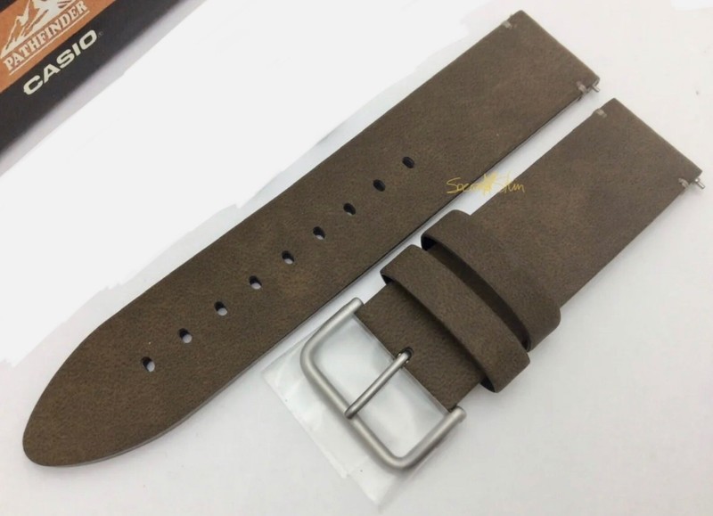 Genuine Casio Watch Band Pro-Trek PRG-600YL-5 Brown Leather Strap 4-5mm Thick