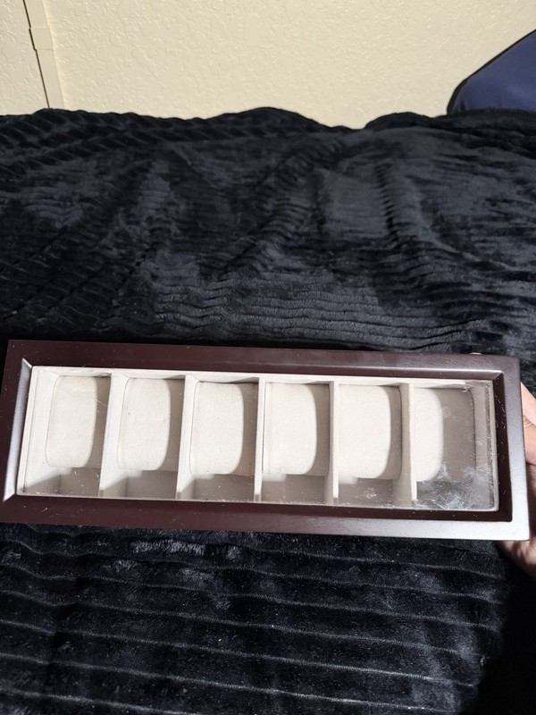 Case Elegance 6 Watch Presentation Box Brown Wood Glass Display Luxury