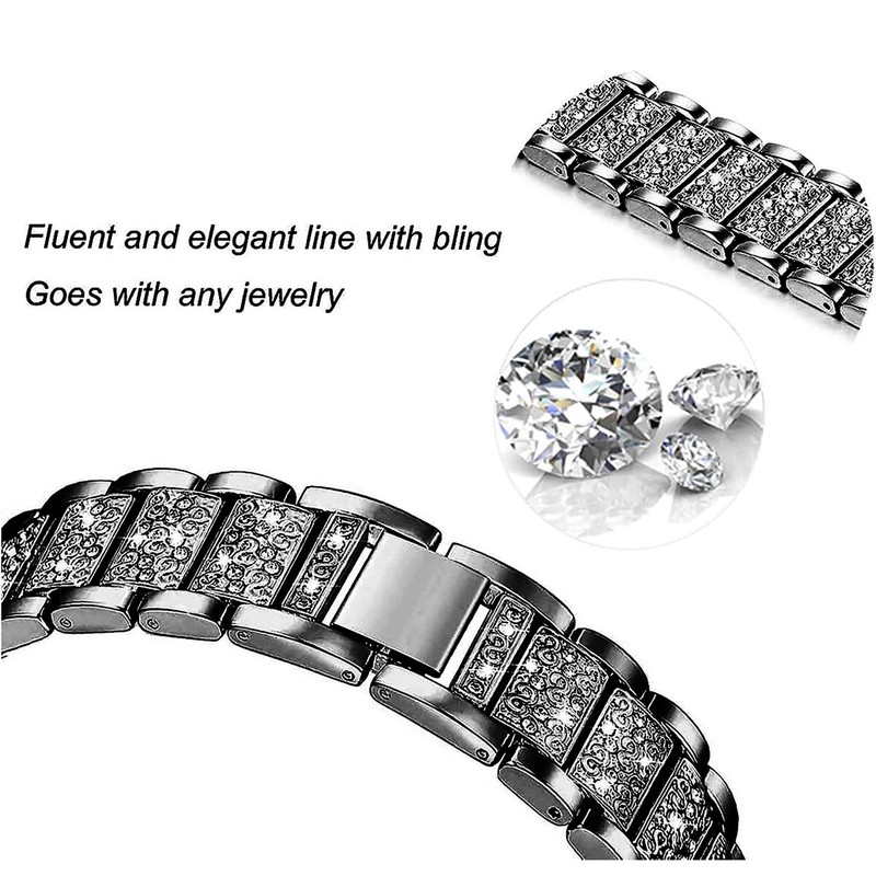 Diamond Metal Strap + Case for Samsung Galaxy Watch 4 5 6 7 40mm 44mm Band Women gallery