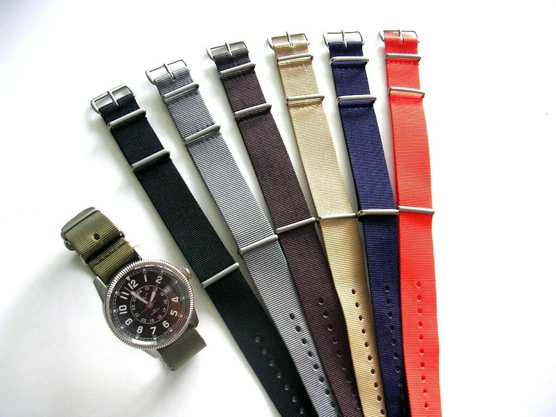 24mm Black-Grey NATO G10® Prem nylon watchband strap RAF Bond IW SUISSE 18 20 22 gallery