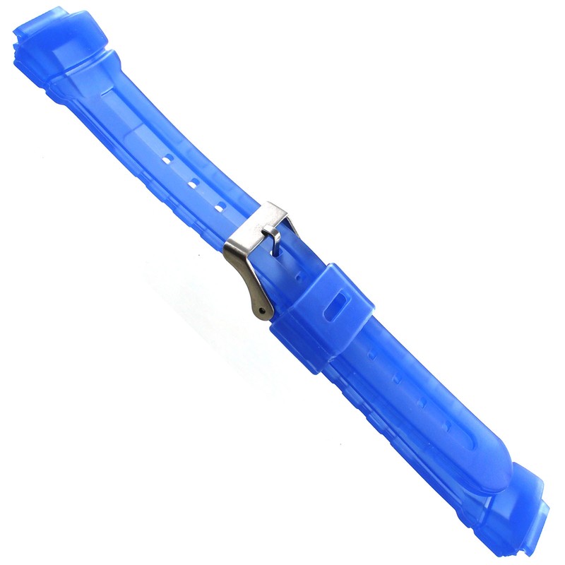 14mm Milano Transparent Blue Rubber Baby-G Ladies Watch Band Long LS 131320 gallery