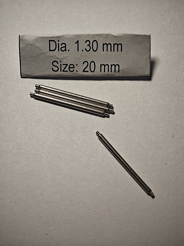 4 New Springbars 20mm Shoulderless For Drilled Lugs Steel Thin 1.30mm Diameter