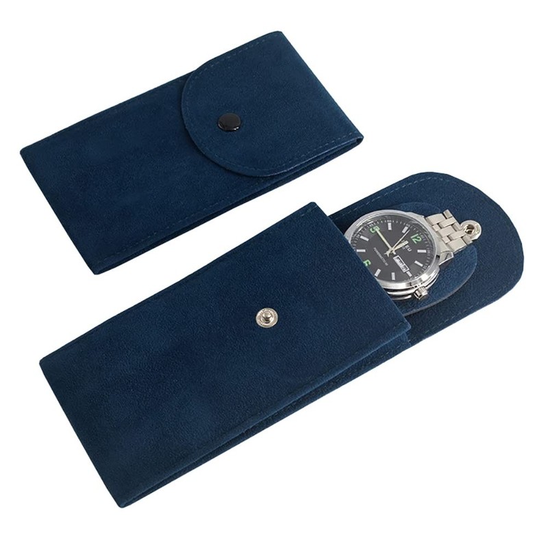 ccHuDE Portable Velvet Watch Snap Pouch Travel Watch Case Single Watch Holder…