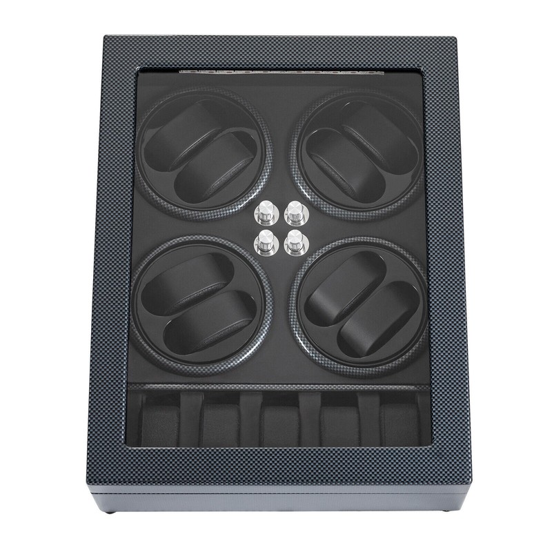 Watches Display Storage Case Automatic Rotation Watch Winder Box+LED Light NEW gallery
