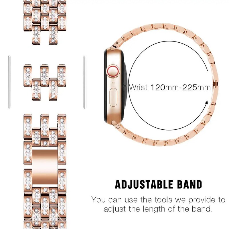 Women iWatch Band Strap+Bling Diamond Case For Apple Watch 10 9 8 7 6 5 4 3 SE 2 gallery