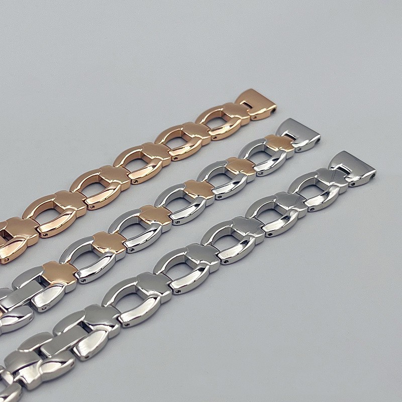 Women's 10mm 12mm 14mm Metal Watch Bracelet Stainless Steel Watch Band Strap gallery