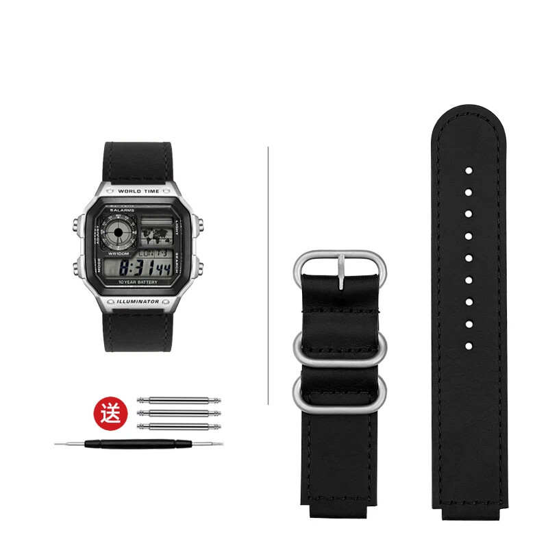 High Quality Vintage Leather Watch Strap for Casio 3299 AE-1200 AE-1300 AE-1500