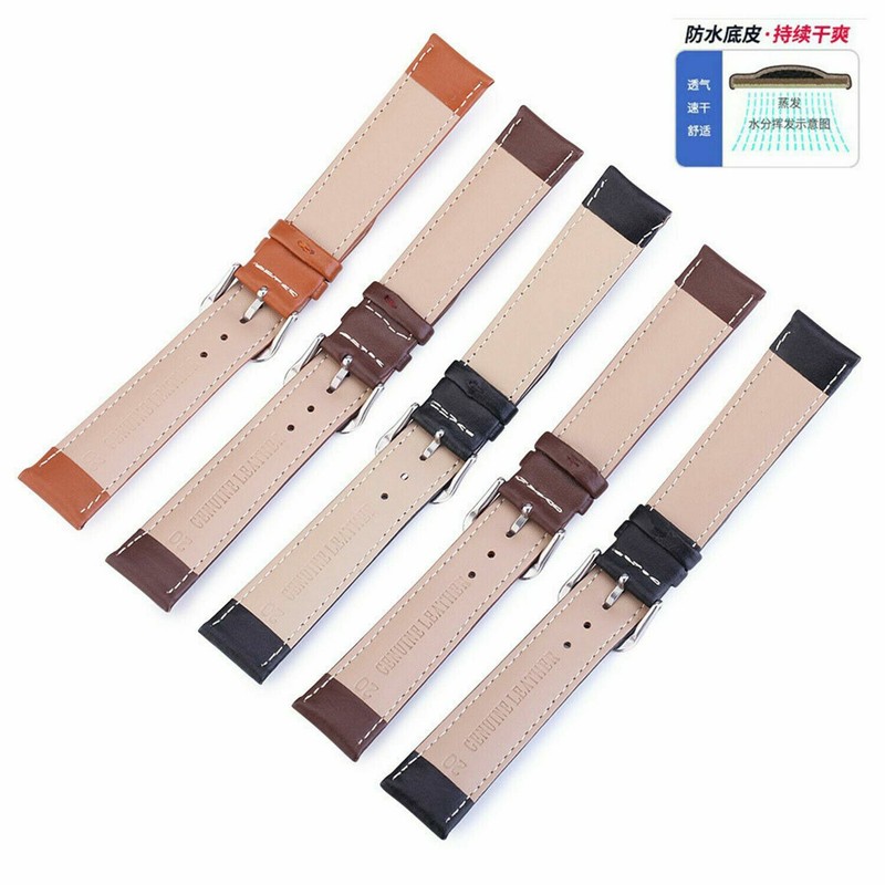 Stitching Cowhide Leather Band Watch Strap 22mm 10mm-24mmStainless Steel Buckle gallery