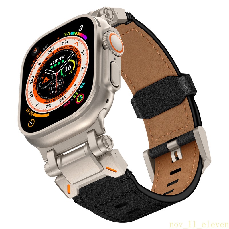 Genuine Leather Strap For Apple Watch Ultra 3 2 Band Series 11 10 9/8/7/6/5/SE 3