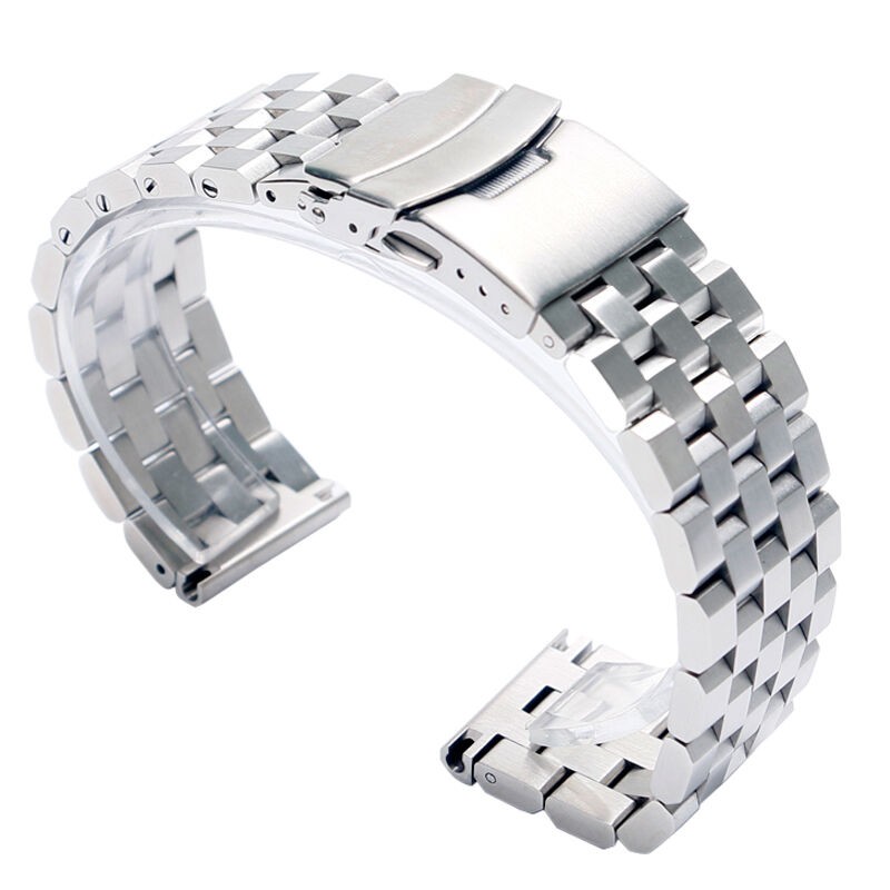 Silver 20mm Width Watch Band Strap Bracelet Link Solid Watchband Replacement ss gallery