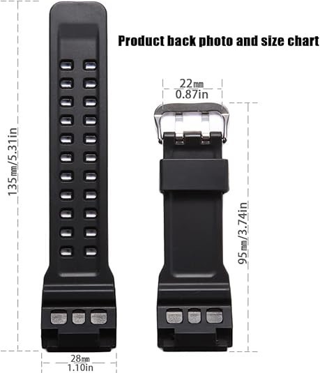Natural Rubber Strap/Replacement Watch Band for Casio men's G-Shock Master of G gallery