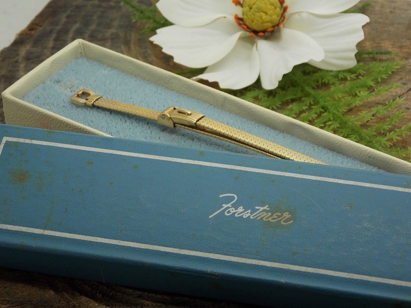 Forstner Sliding Clasp Gold Filled Ring End NOS Vintage Watch Band Ladies Long gallery