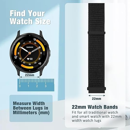 4 Pack Nylon Watch Bands Compatible with Garmin Venu 3/Venu 2/Vivoactive 4, Garm gallery