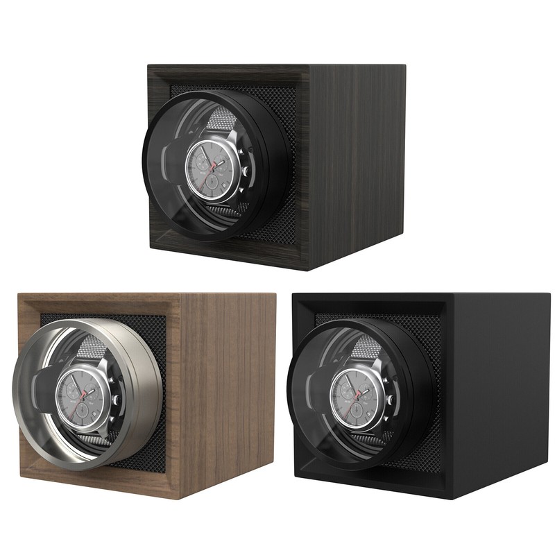 Automatic Single Watch Winder Display Watch Case Box Dual Power Dustproof Cover gallery