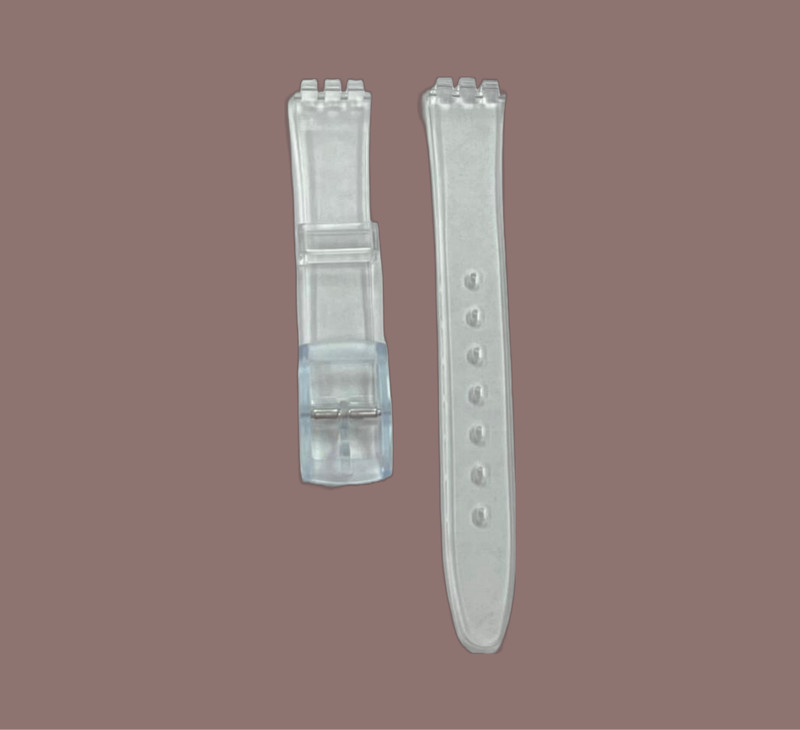 Swatch Replacement Plastic PVC Watch Band Flat Transparent without Pins 12mm