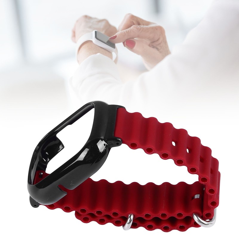 Watch Silicone Strap With Built In PC Case Fashionable Adjustable Wristband For