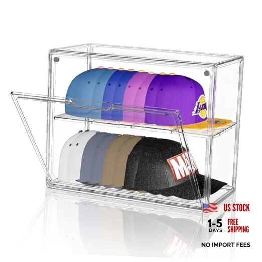 Clear Hat Box Storage, Baseball Cap Organizer for Baseball Clear-XXXL-1 Pack