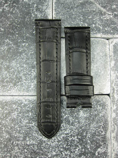 22mm Deployment Strap Grain Leather Watch Band P for PANERAI Black Brown x1