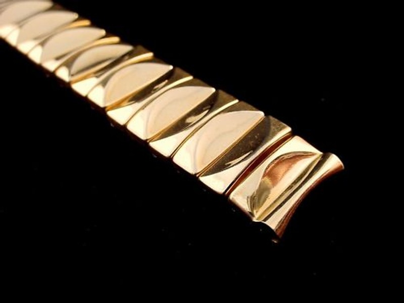 Vintage NOS Flashy Yellow Gold watch band 16mm 5/8 inch