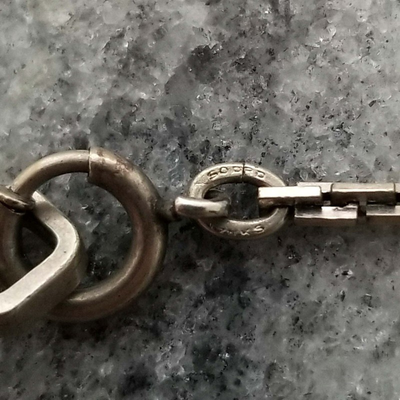 Vintage Bigney Silver Tone Watch Chain Dog Clip Spring Ring, 12 1/2 Inches Long gallery