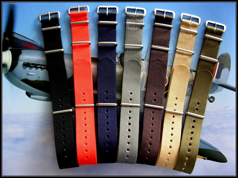 18mm NATO G10 Premium nylon watch band strap RAF Stitch Bond IW SUISSE 20 22 24