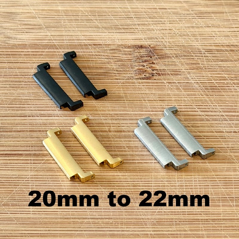 22mm Strap Adapter for 20mm Watch Lugs Quick Release Stainless Steel Brushed