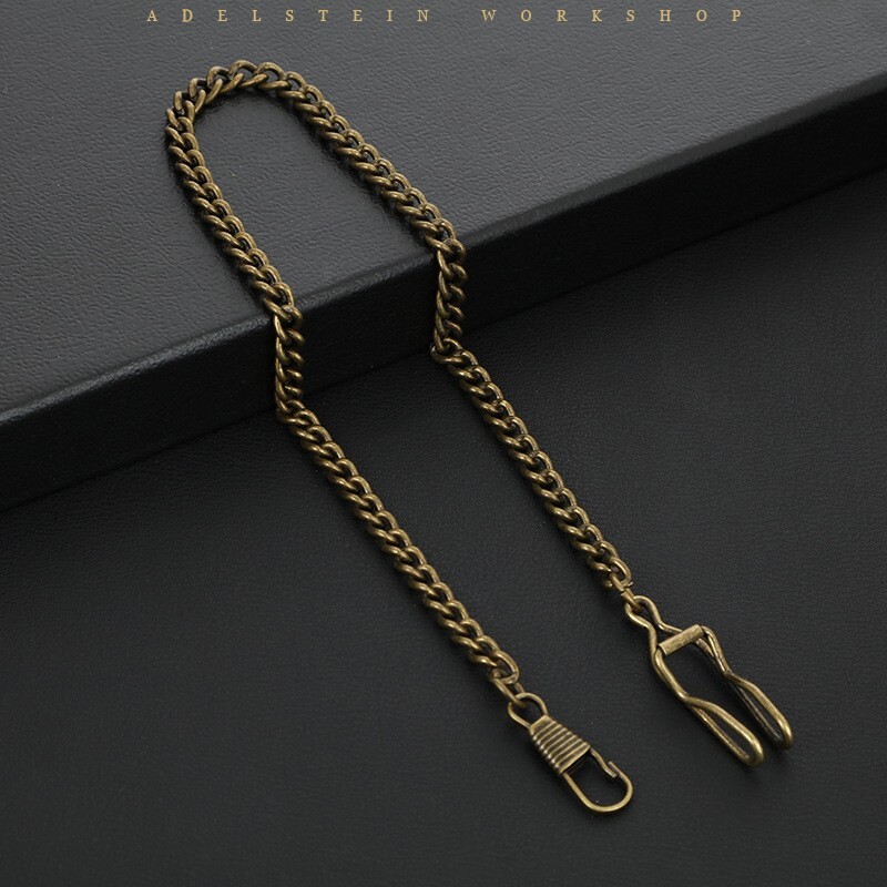 Bronze Pocket Watch Chain & Swivel FOB New without tags Men's Vest Chain gallery