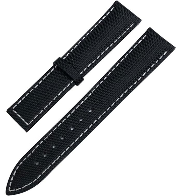 21mm Nylon Leather Watchband Fit Omega Tudor Seiko Fabric Canvas Strap White LN gallery